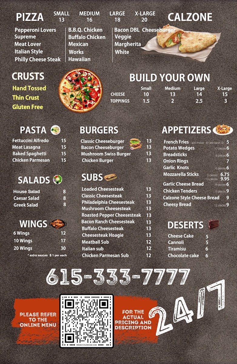 Sicilian Pizza Menu - Image 1