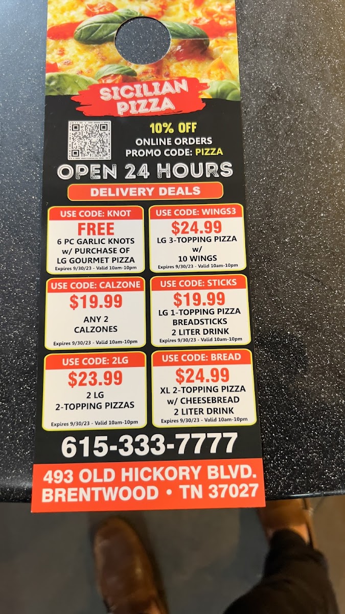 Sicilian Pizza Menu - Image 3