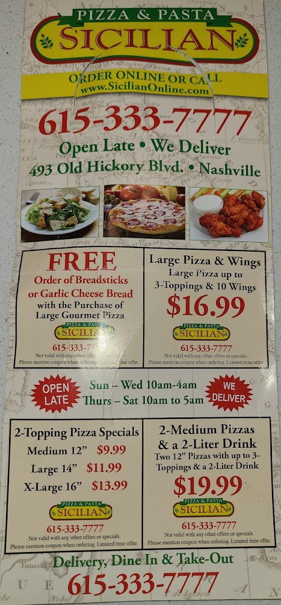 Sicilian Pizza Menu - Image 5